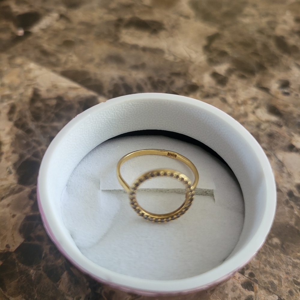 Saudi real 18k saudi gold circle ring